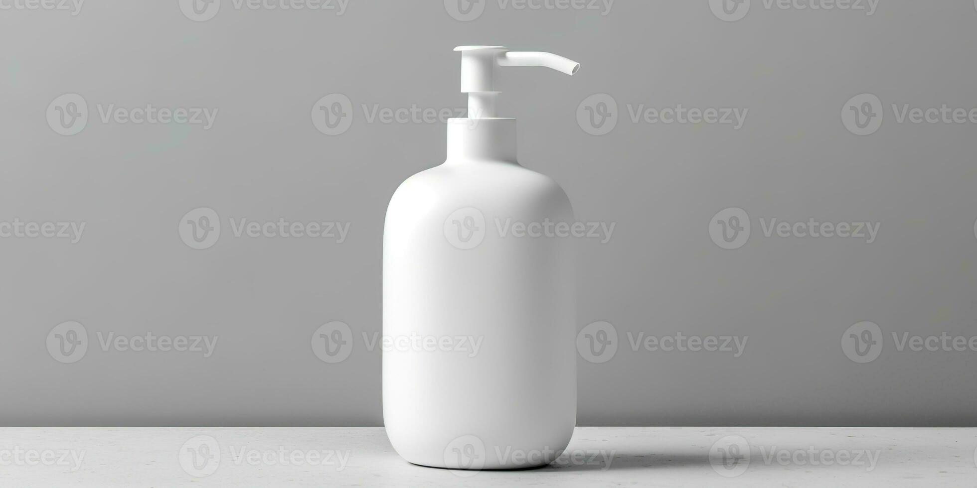 AI Generated. AI Generative. White cosmetic bottle container concept white decoration mockup mock up background. Graphic Art photo