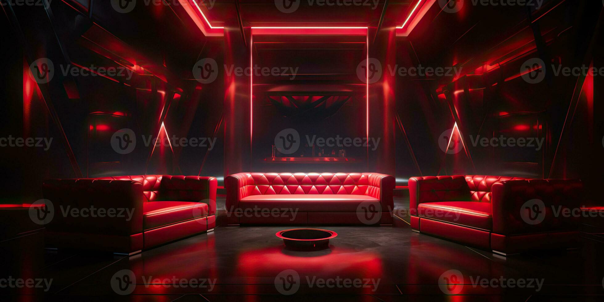 AI Generated. AI Generative. Red indoor interior night club vip luxury ...