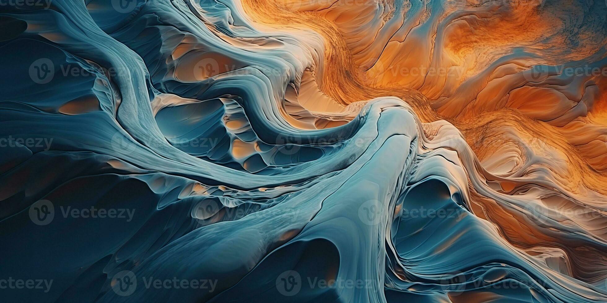 AI Generated. AI Generative. Aerial air drone view abstract geometric earth planet surface background. Decoration texture graphics art. Graphic Art photo