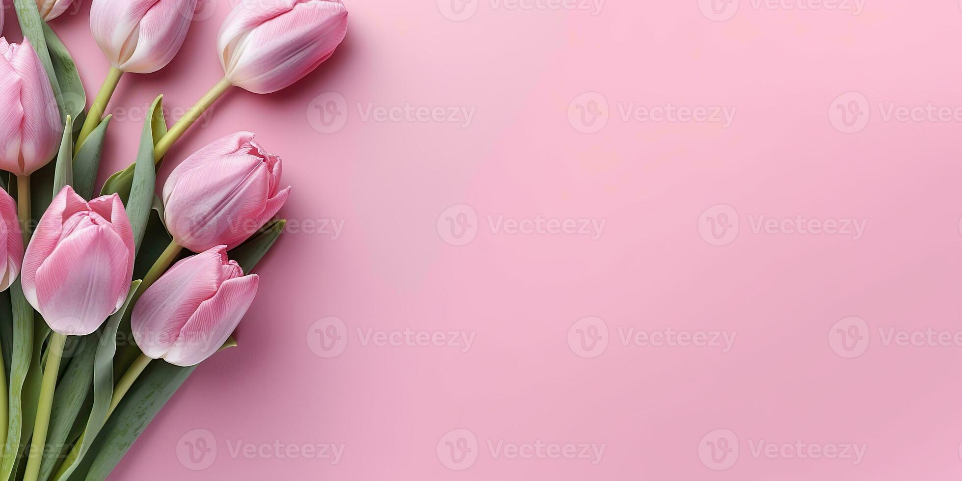 AI Generated. AI Generative. Romantic love invite card greeting with tulip flowers. Tender aesthetics valentine birthday woman day holiday vibe. Graphic Art photo