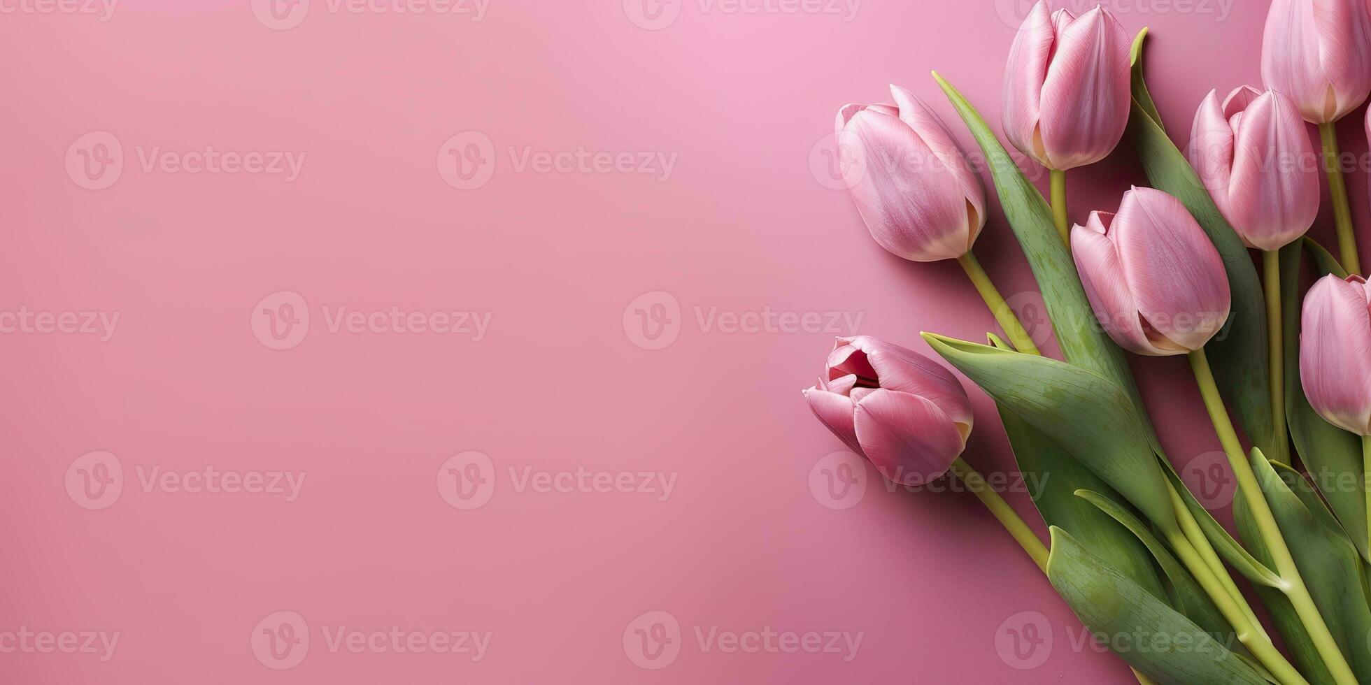 AI Generated. AI Generative. Romantic love invite card greeting with tulip flowers. Tender aesthetics valentine birthday woman day holiday vibe. Graphic Art photo