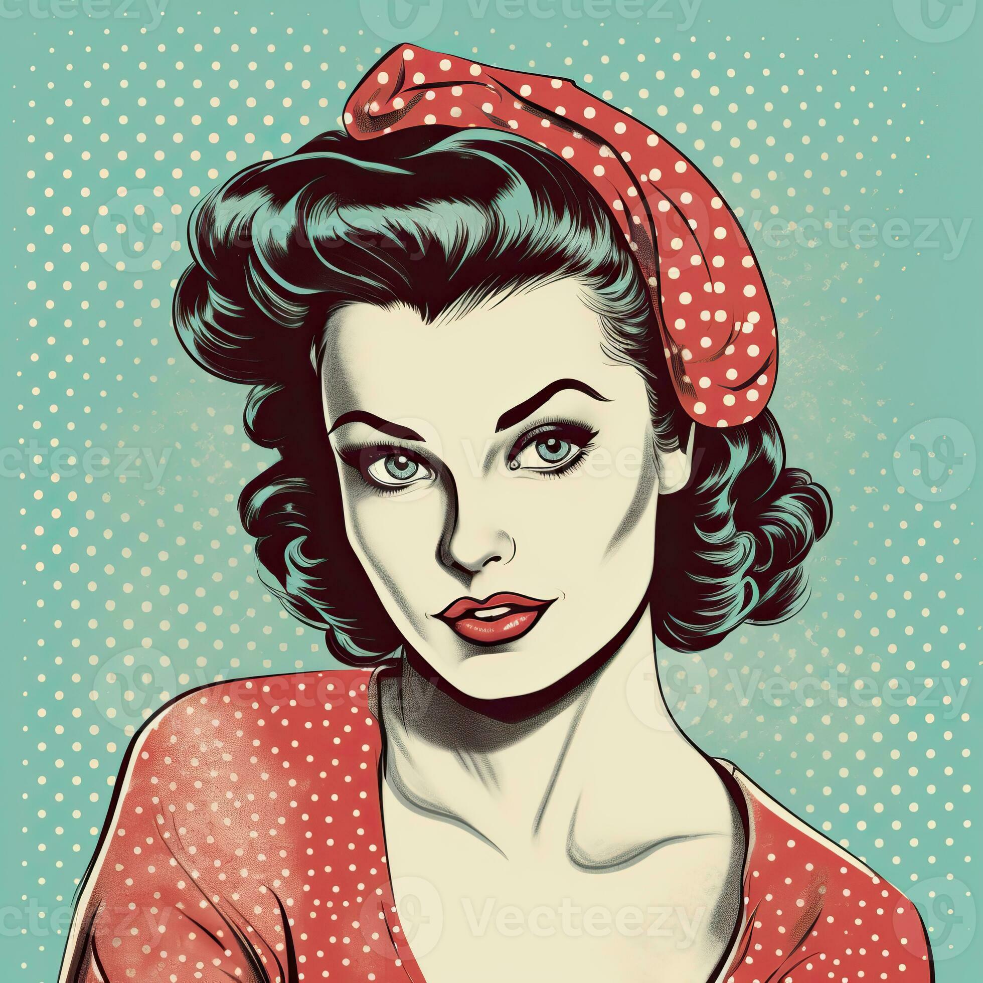 AI Generated. AI Generative. Pin up sexy attractive beautiful girl woman.  Comics cartoon vintage retro 1940 1959 american culture classic poster.  Graphic Art 26907561 Stock Photo at Vecteezy