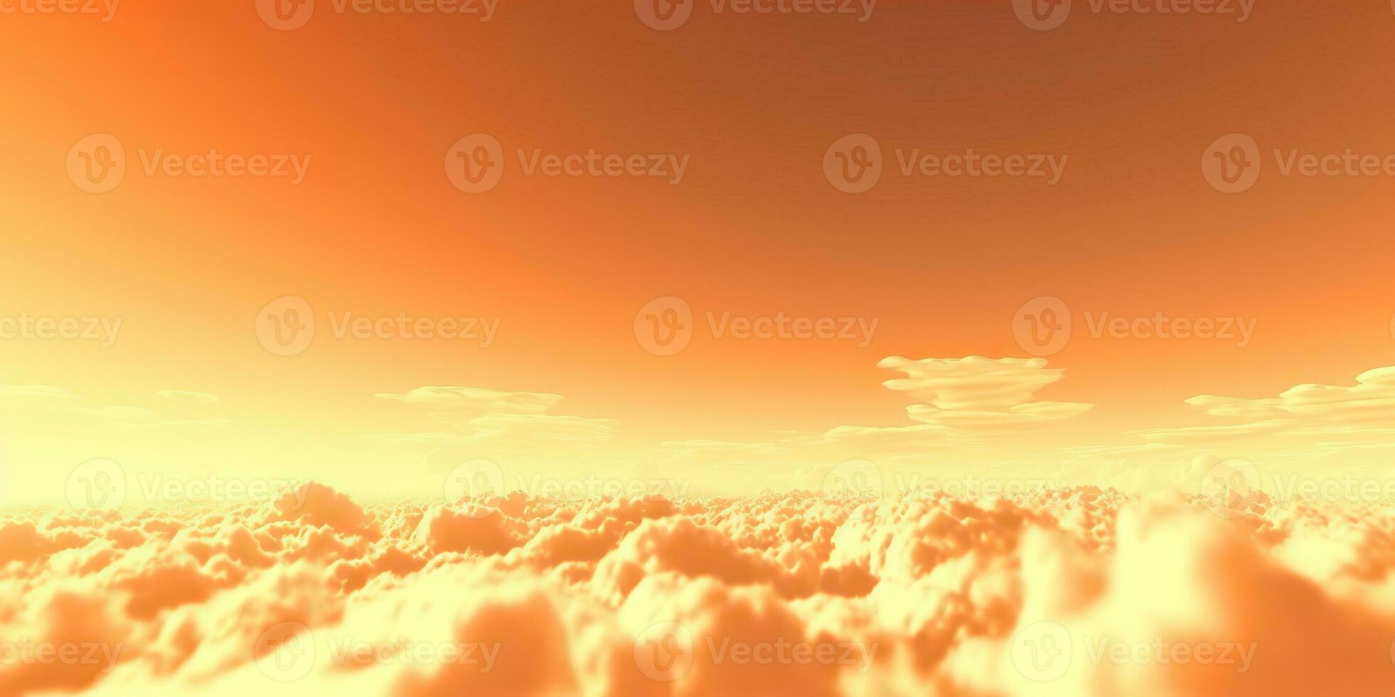 AI Generated. AI Generative. Sky clouds air drone view yellow orange color background landscape. Adventure trip travel outdoor fly. Graphic Art photo