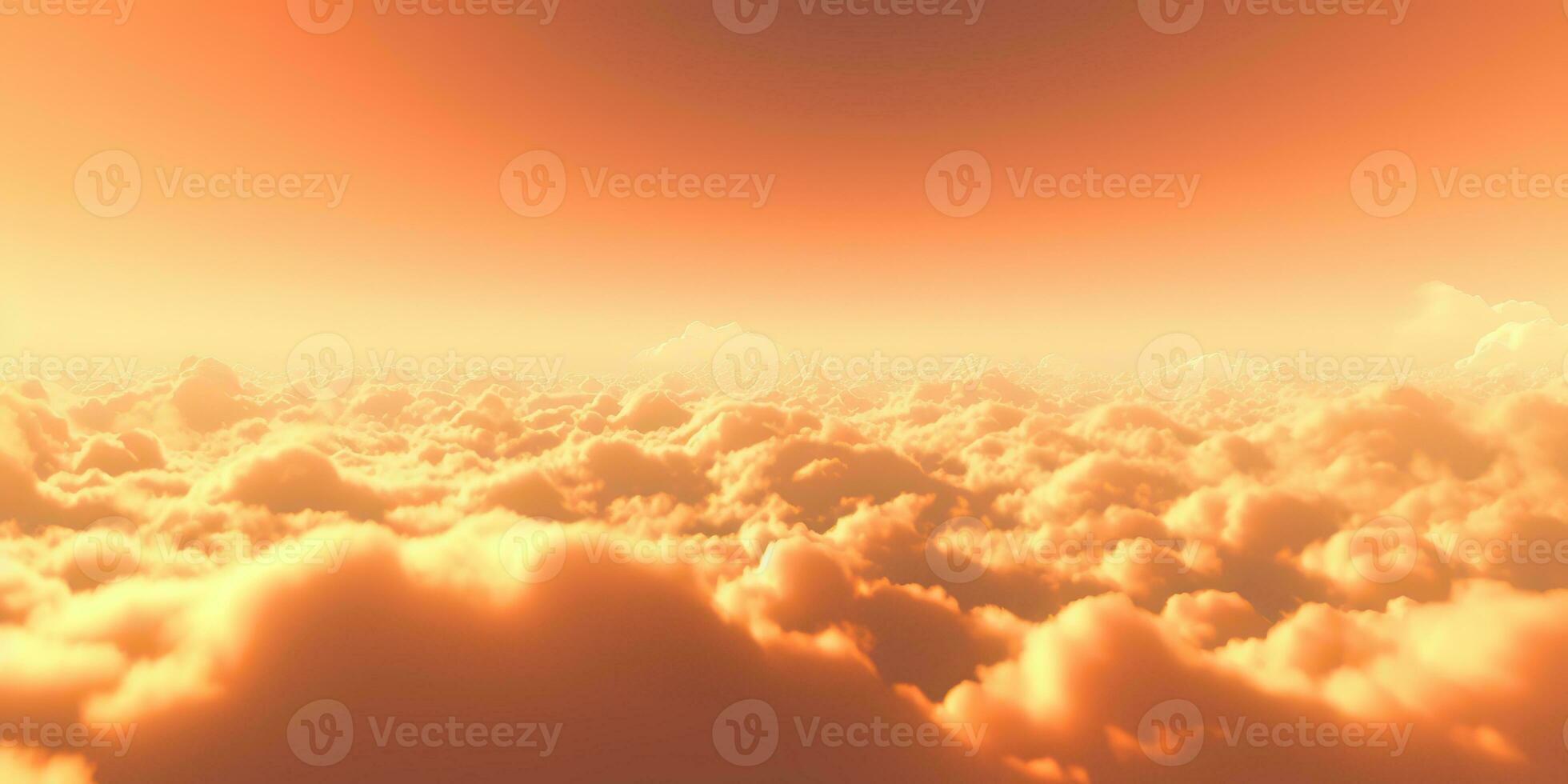 AI Generated. AI Generative. Sky clouds air drone view yellow orange color background landscape. Adventure trip travel outdoor fly. Graphic Art photo