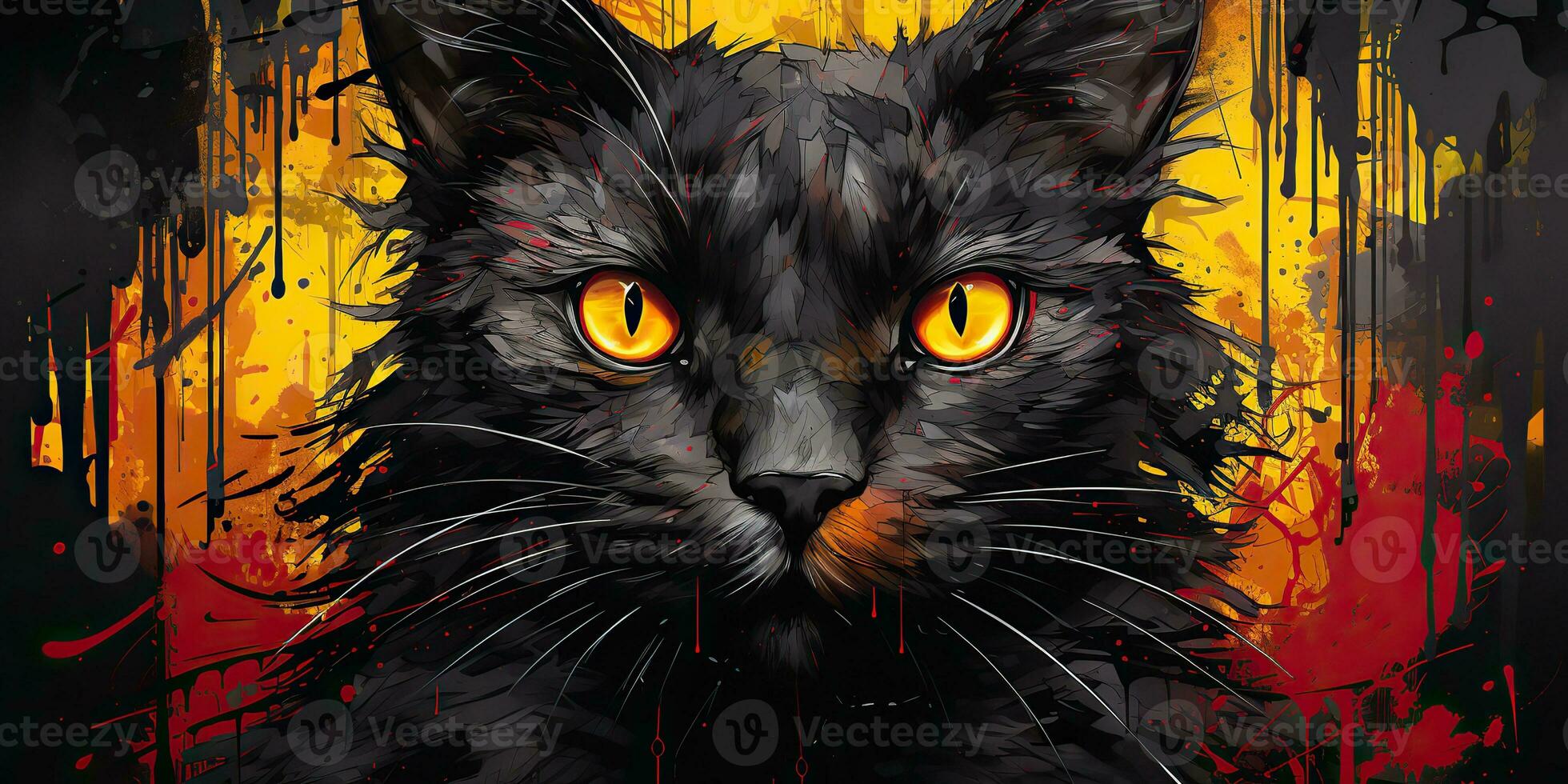 ai generado. ai generativo. agua color pintura dibujo dibujar de un gato cara retrato. gráfico lona Arte mamífero decoración antecedentes. gráfico Arte foto