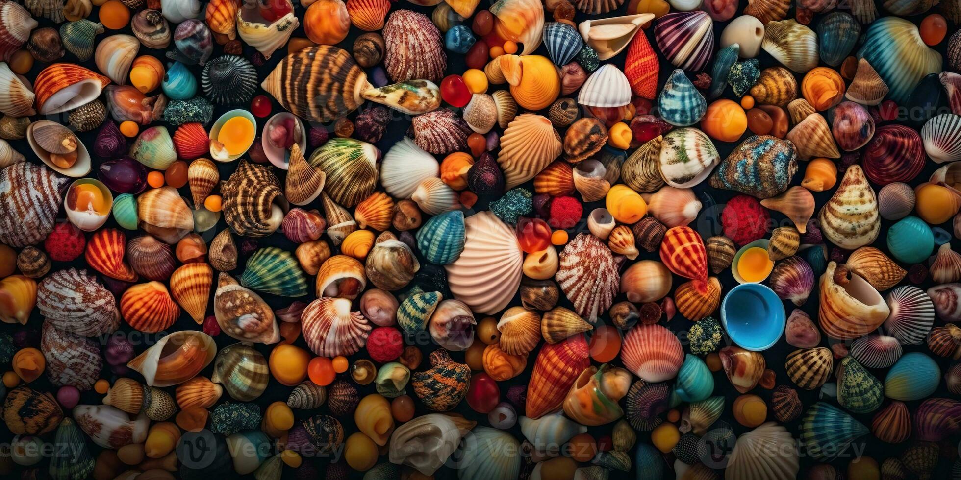 AI Generated. AI Generative. Nautical Marine underwater sea ocean sand vacation shell star background pattern decoration mock up. Graphic Art photo