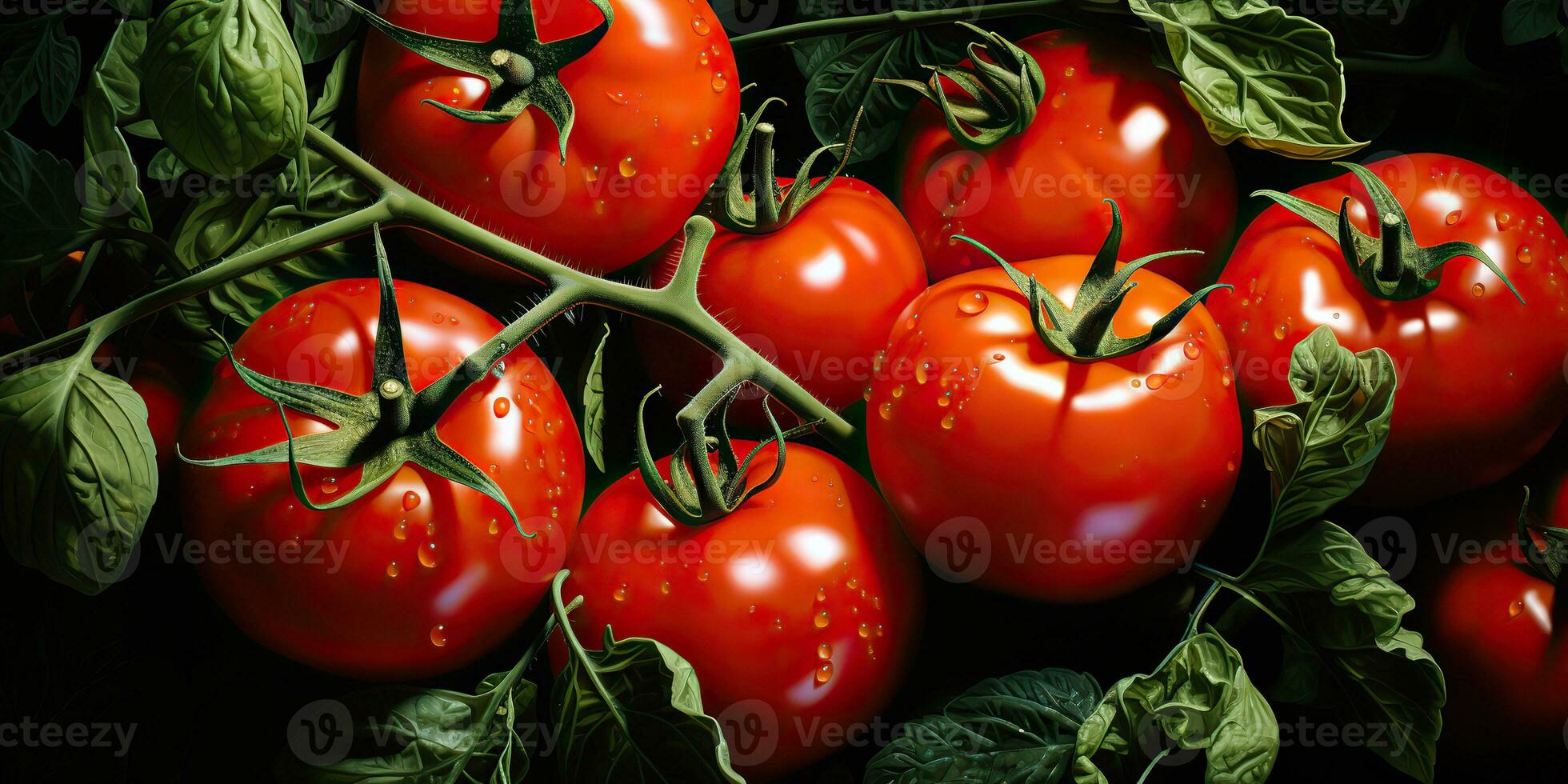 AI Generated. AI Generative. Many red fresh tomatoes vegetables farming. Graphic Art photo