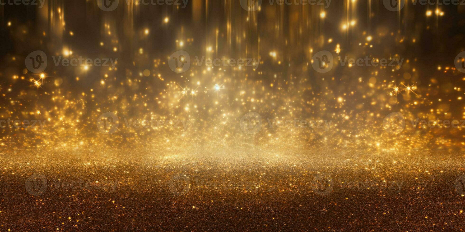 A shiny gold color glitter background. AI generated photo