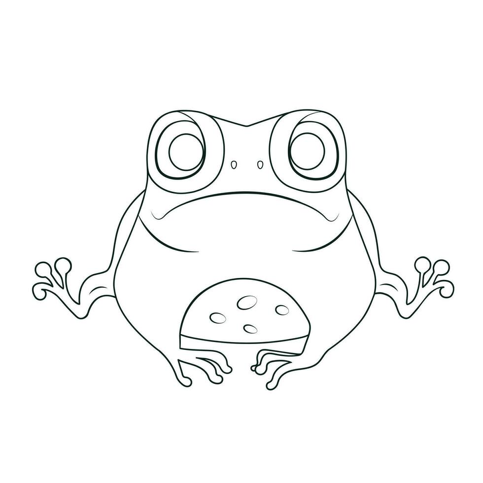 Cartoon frog outline for coloring. Coloring book for children. Frog logo. Vector. vector