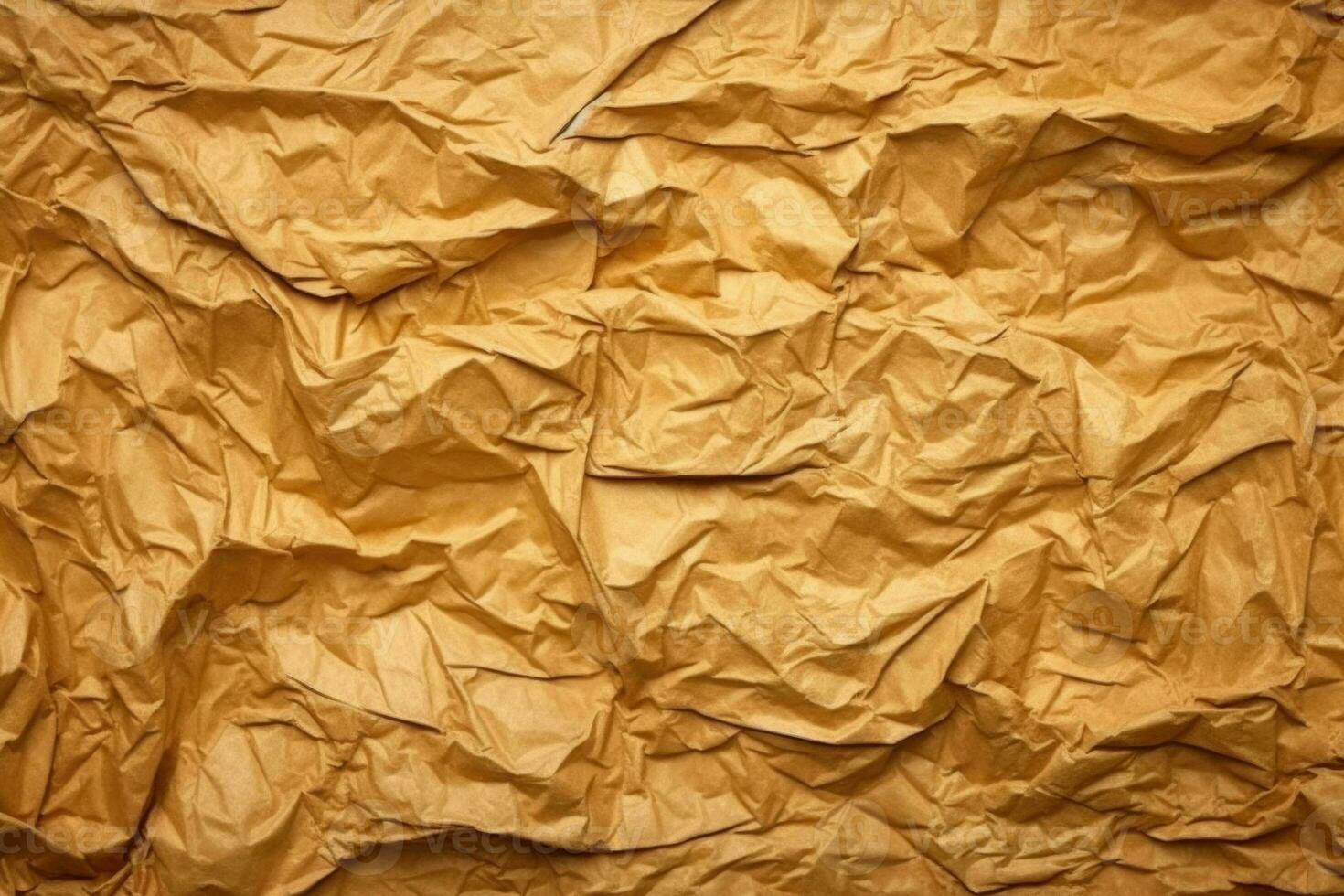 Crumpled brown paper background. Generative AI photo