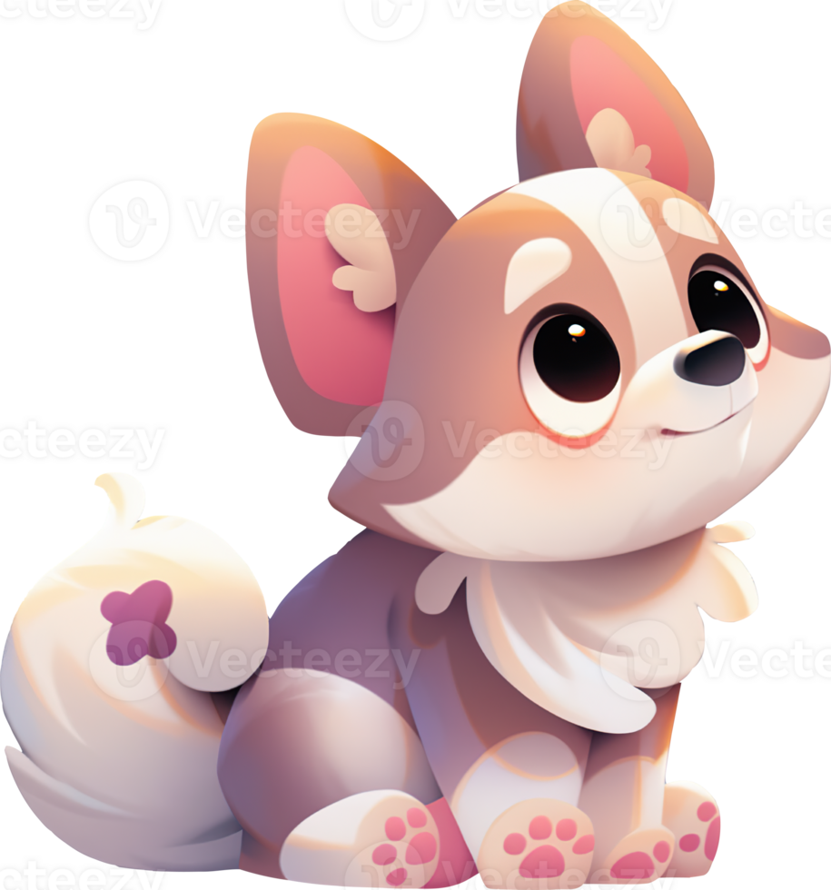 Cute little dog with a piece of cake png