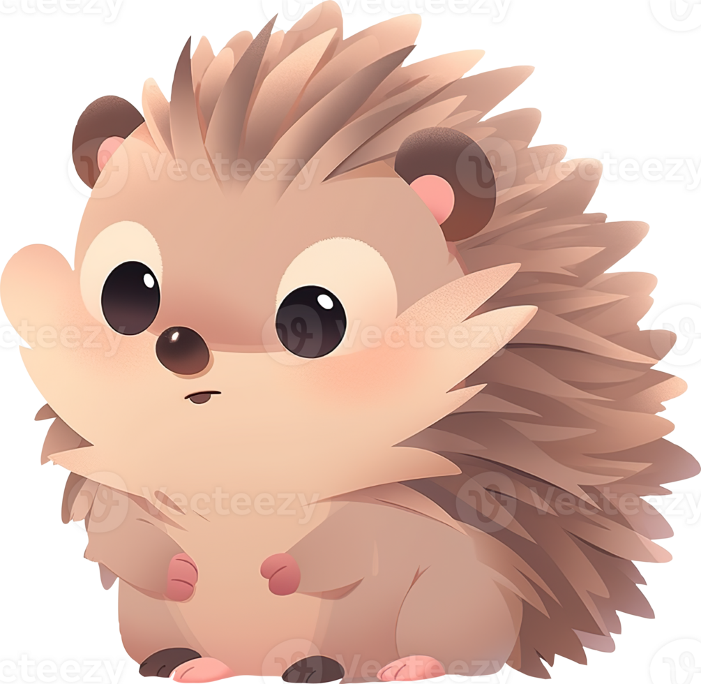 A cartoon of a hedgehog with a background of a hedgehog with AI generated png