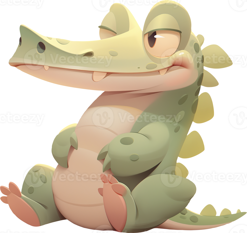 A cartoon of a crocodile with a face on its head with png