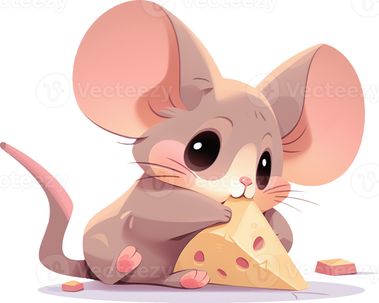 A mouse with a piece of cheese in the background with png