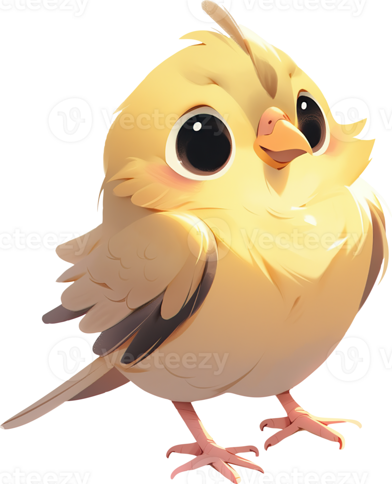 A picture of a yellow bird with a black eye and a white background with a picture of a yellow bird with png