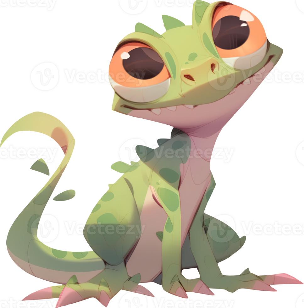 A cartoon drawing of a gecko with a picture of a lizard on it with png