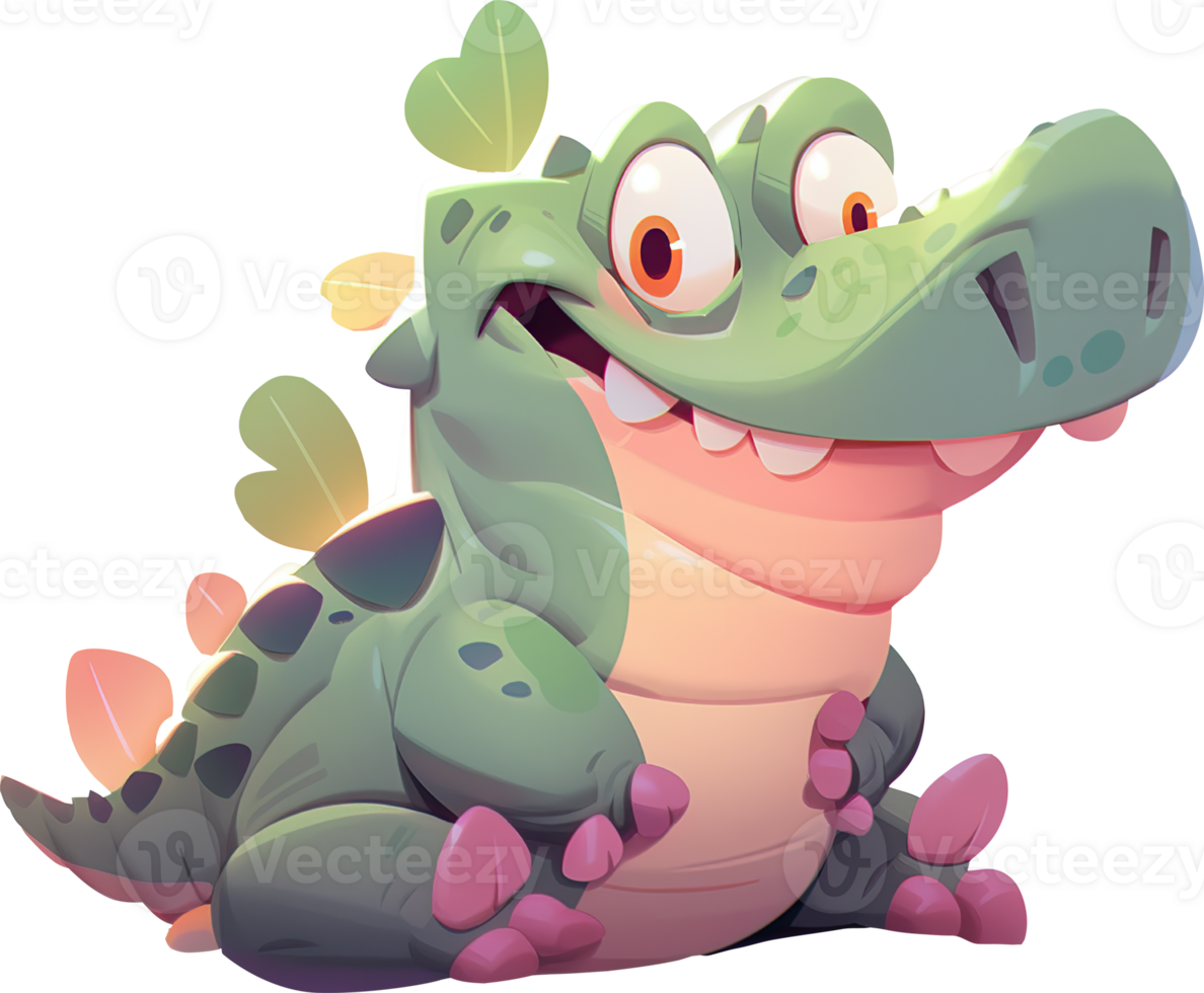 A cartoon of a crocodile with a picture of a crocodile on it with png