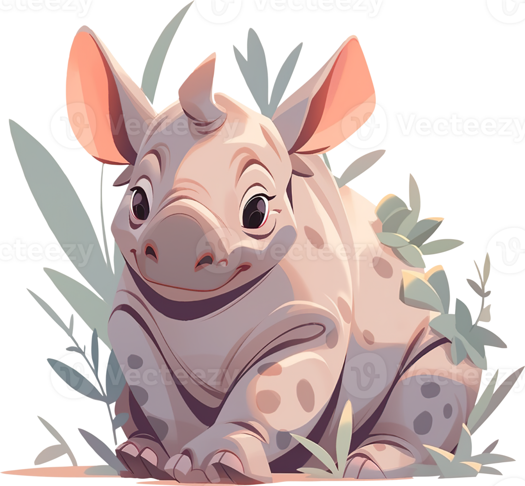 Rhinoceros at Dusk Embracing the Spirit of the Wild with AI Generated png