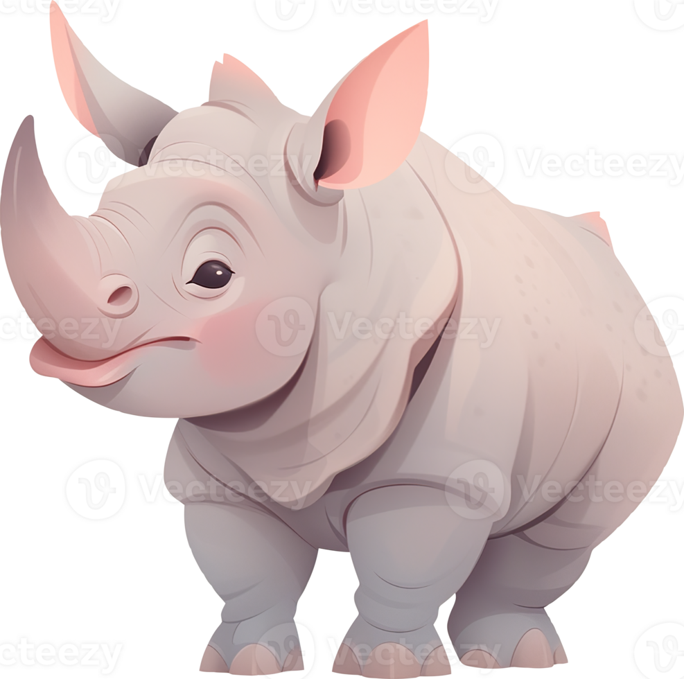 Majestic Rhinoceros Captivating Moments in the Wild with AI Generated png