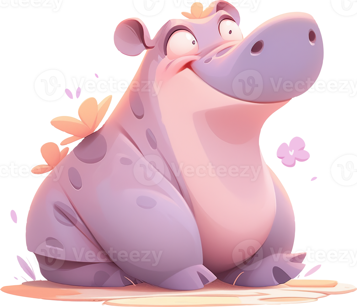 In the Realm of Hippopotamus Powerful and Agile with AI Generated png