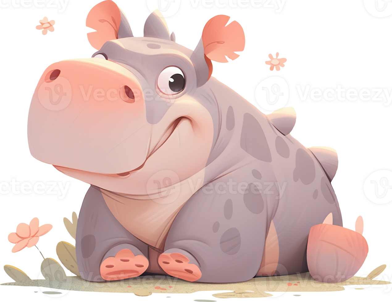 River Wonders Admiring the Robust Hippopotamus with AI Generated png