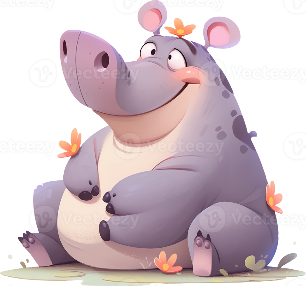 Hippopotamus on the Move Witnessing Power and Grace with AI Generated png