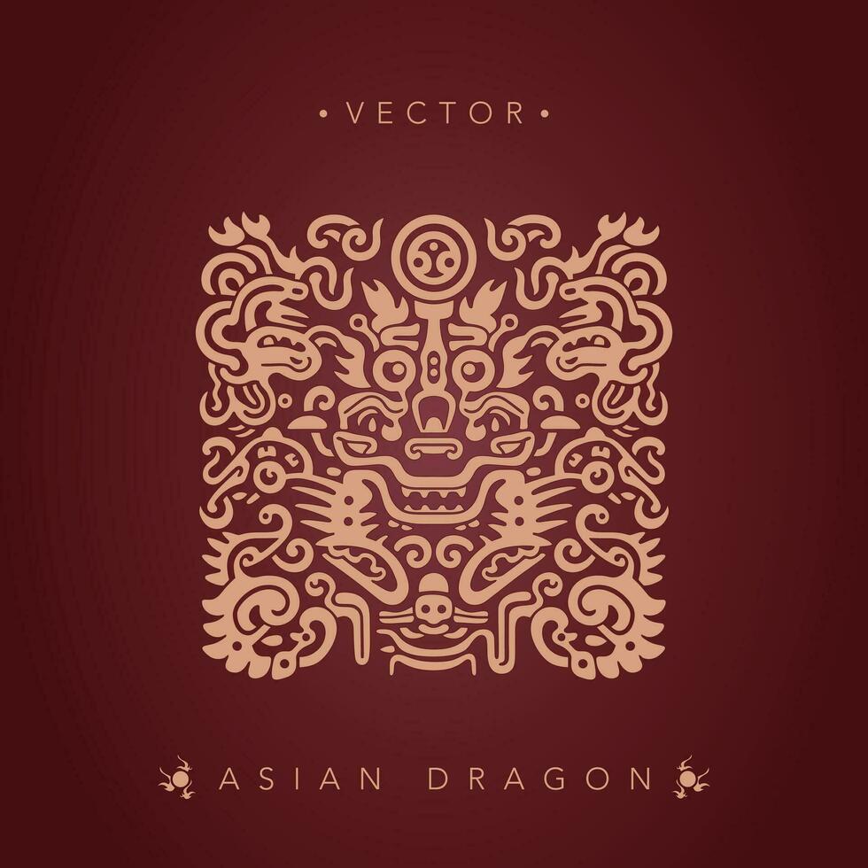 Asian dragon Chinese dragon totem pattern vector