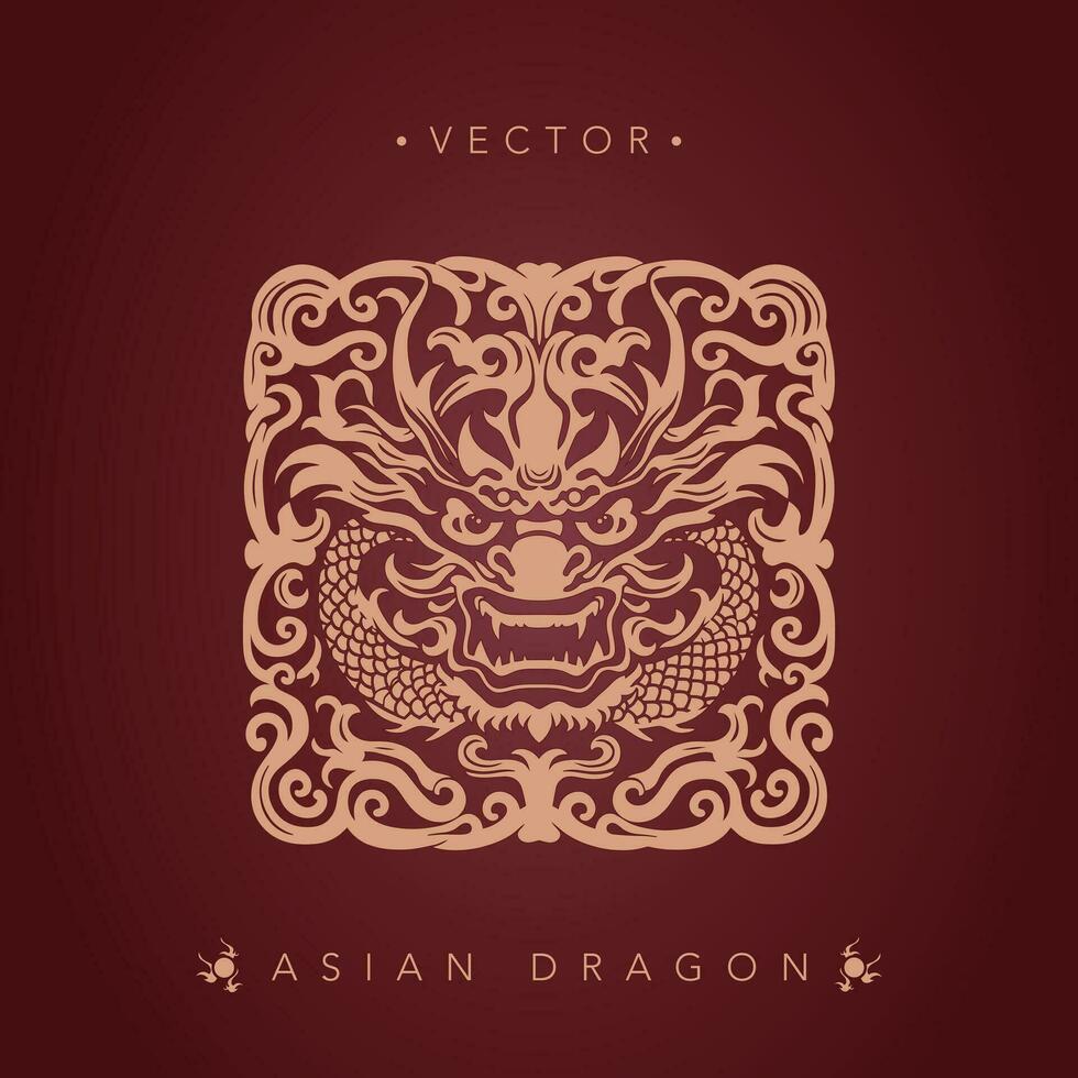 Asian dragon Chinese dragon totem pattern vector