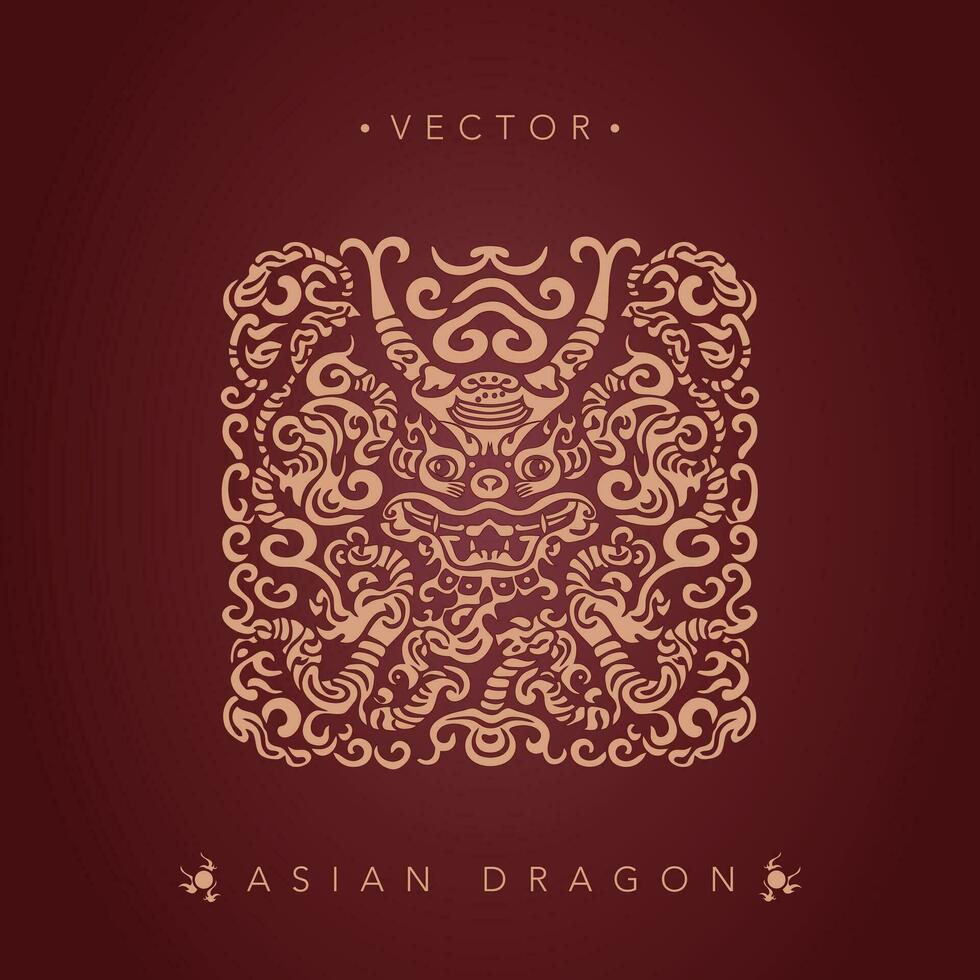 Asian dragon Chinese dragon totem pattern vector