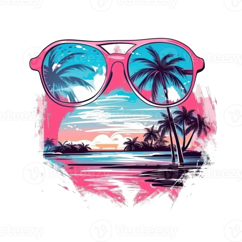 Summer tropical design for T-shirt png