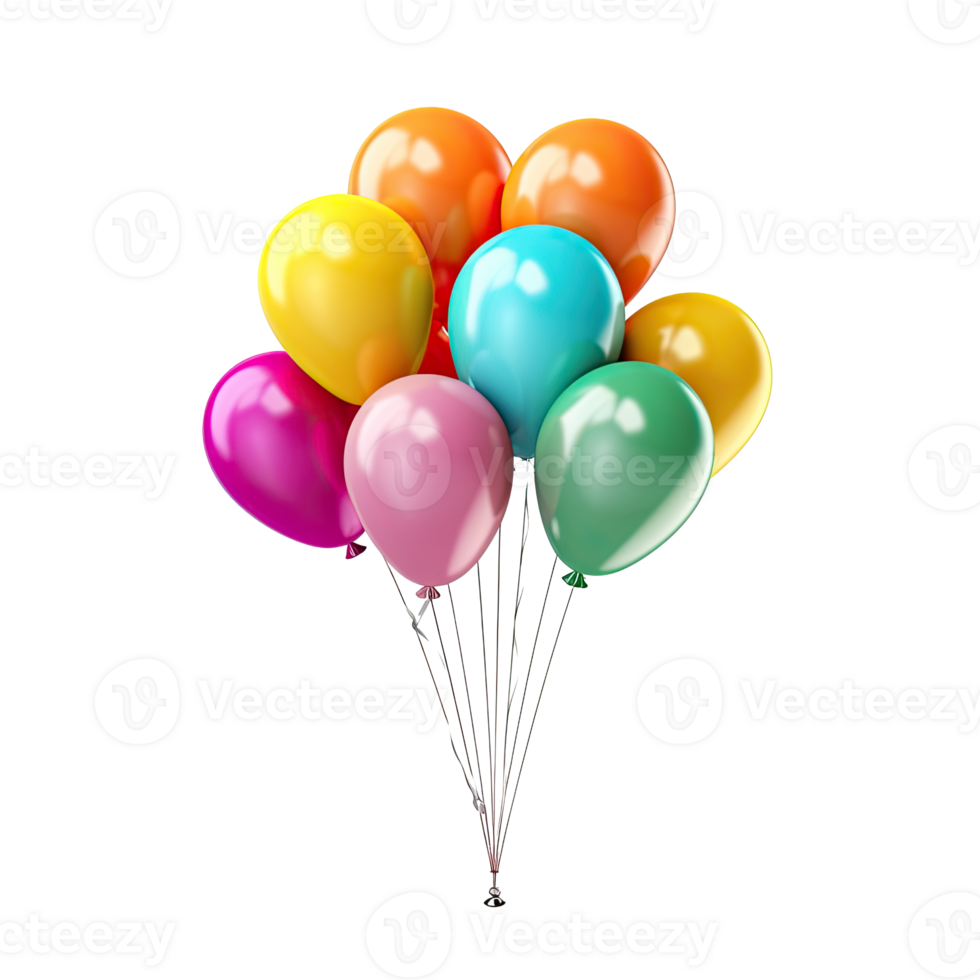 Colorful balloons isolated png