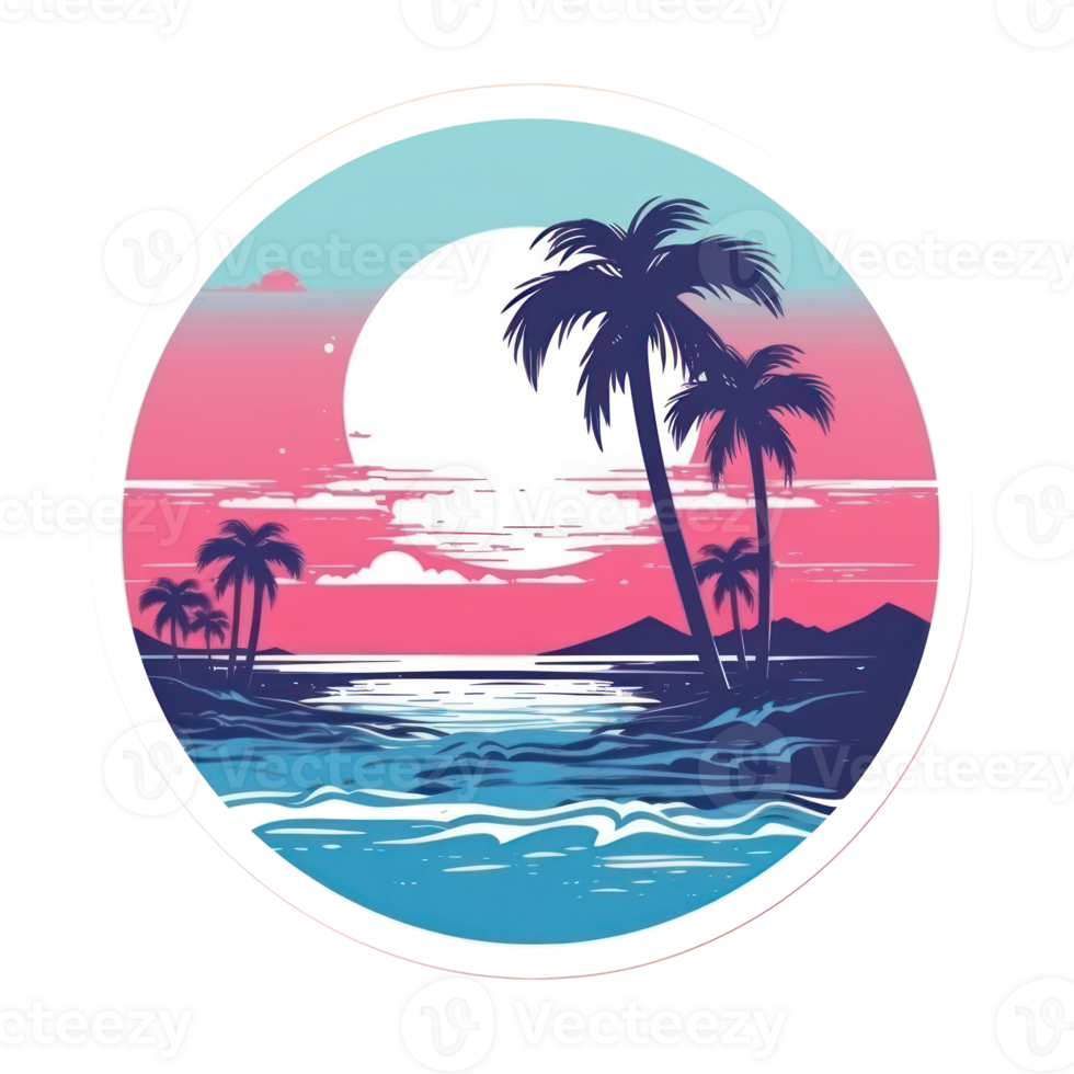 Summer tropical design for T-shirt png