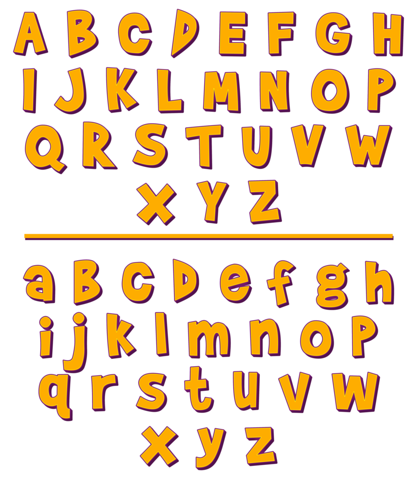 3D alphabet text effect A to Z png