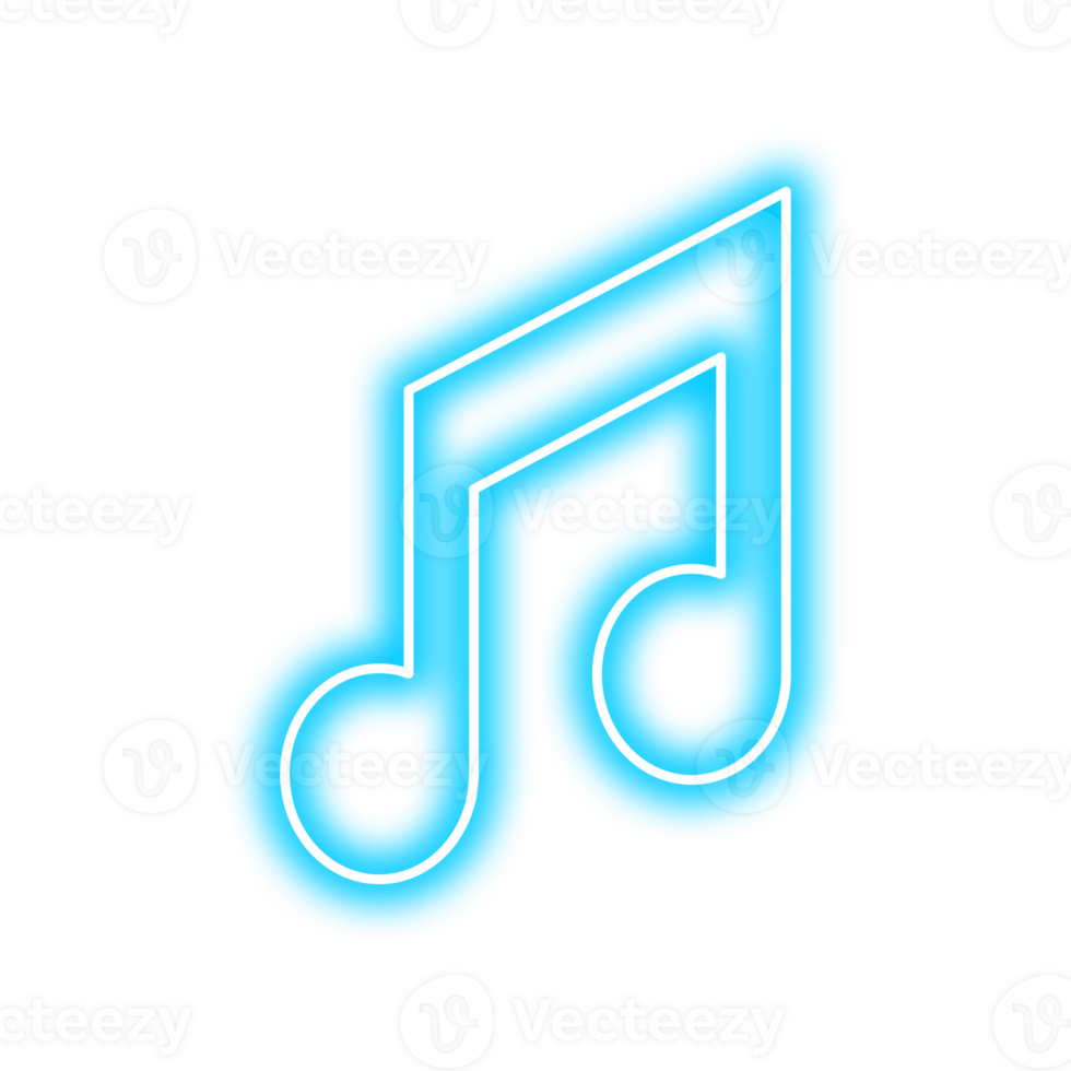blue neon light music icon glows in the light png