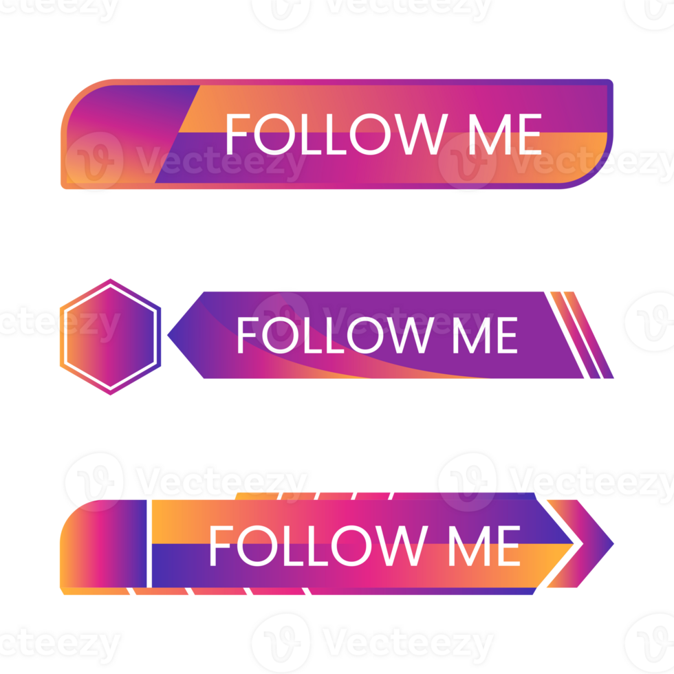 follow me button social media element design 26911180 PNG