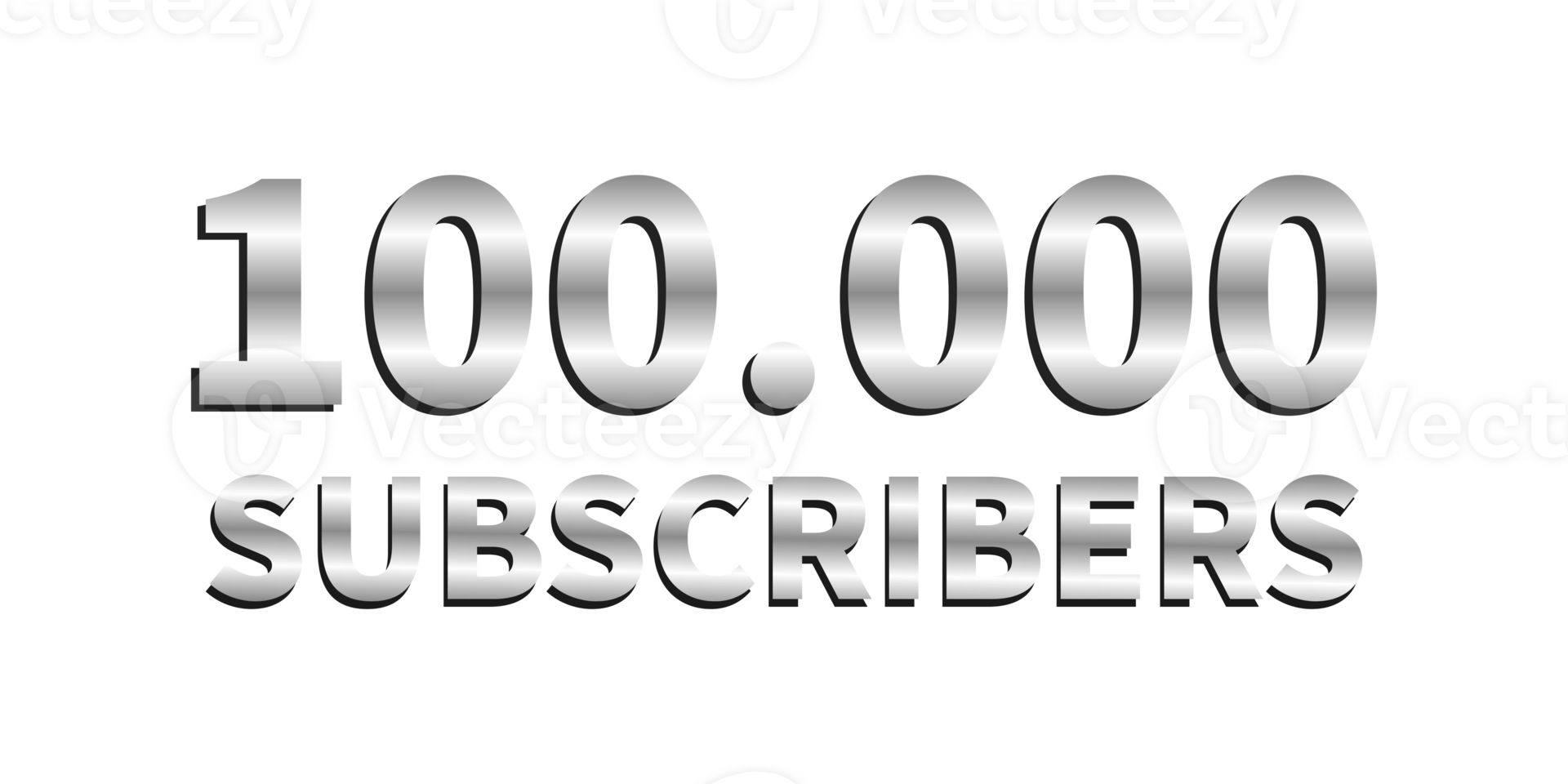 Silver text effect 100k subscribers png