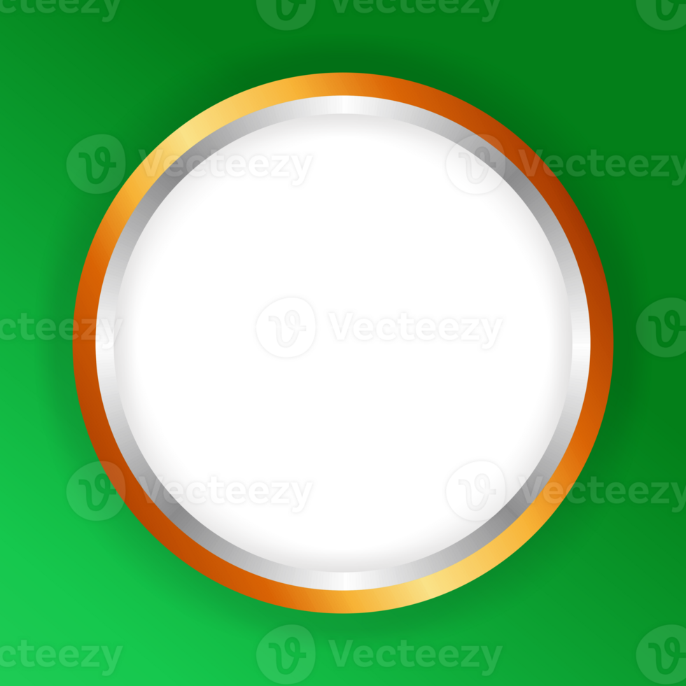 gold silver circle frame on green background png