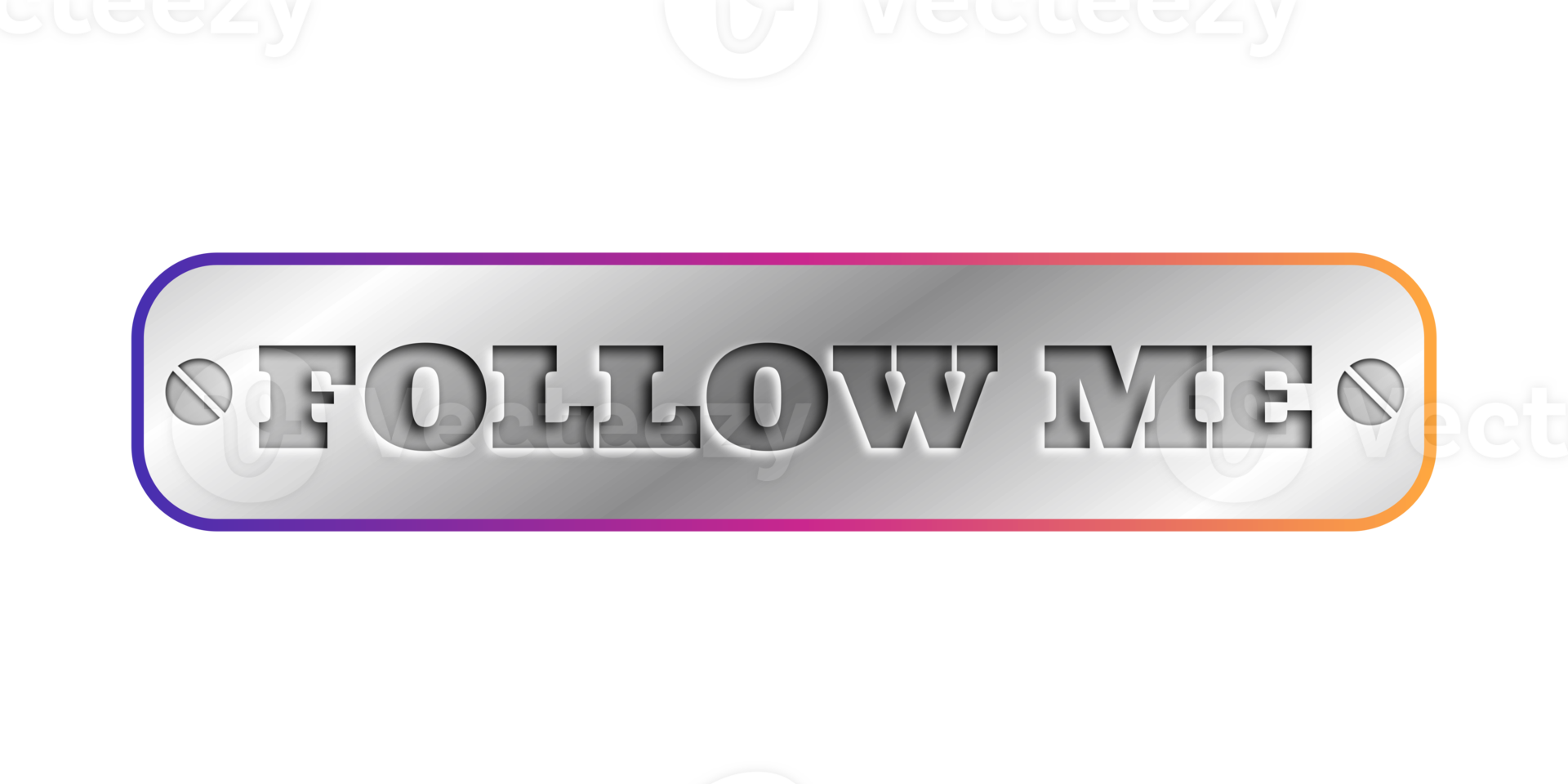 follow me button social media element design png
