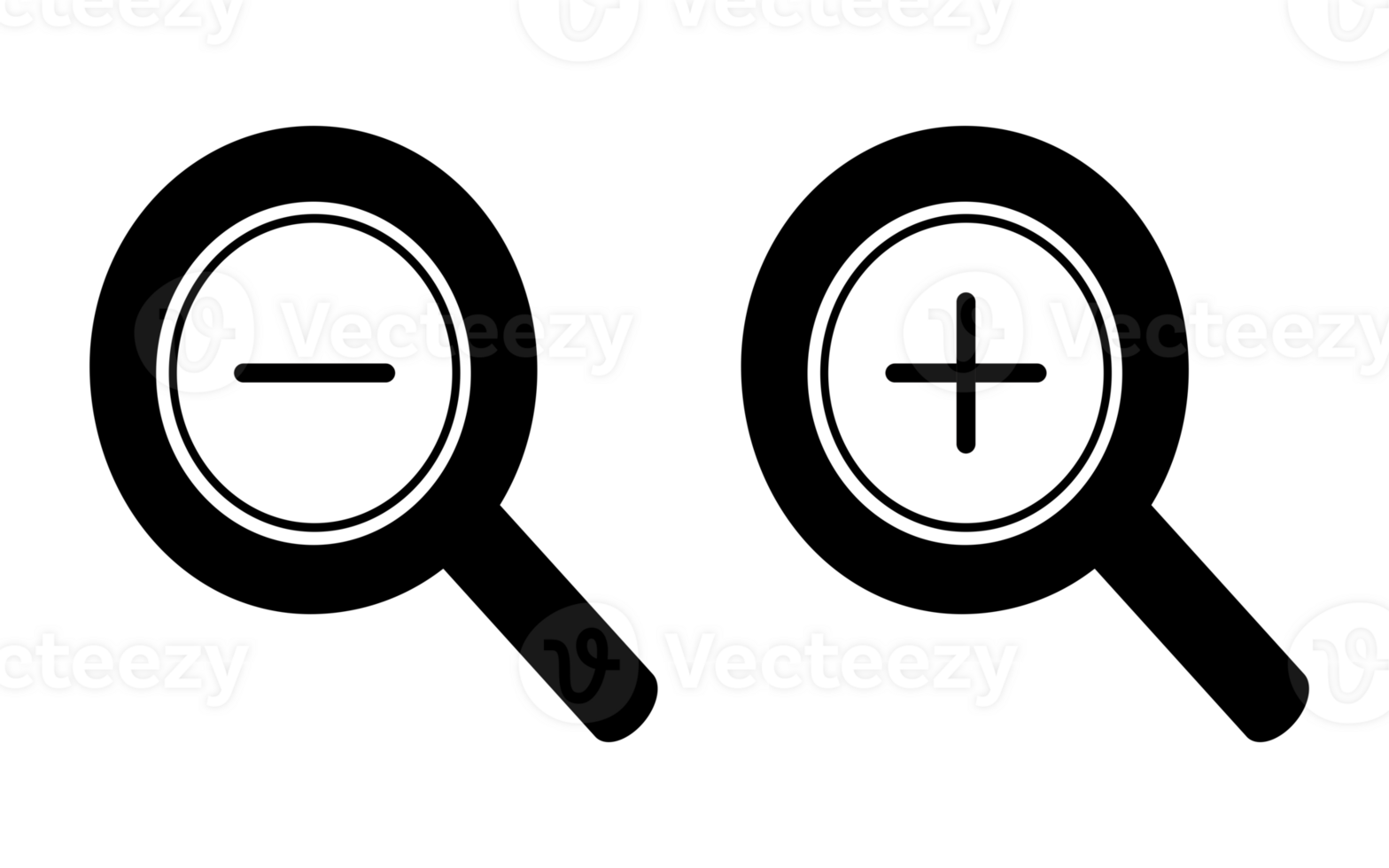 magnifying glass icon plus and minus png