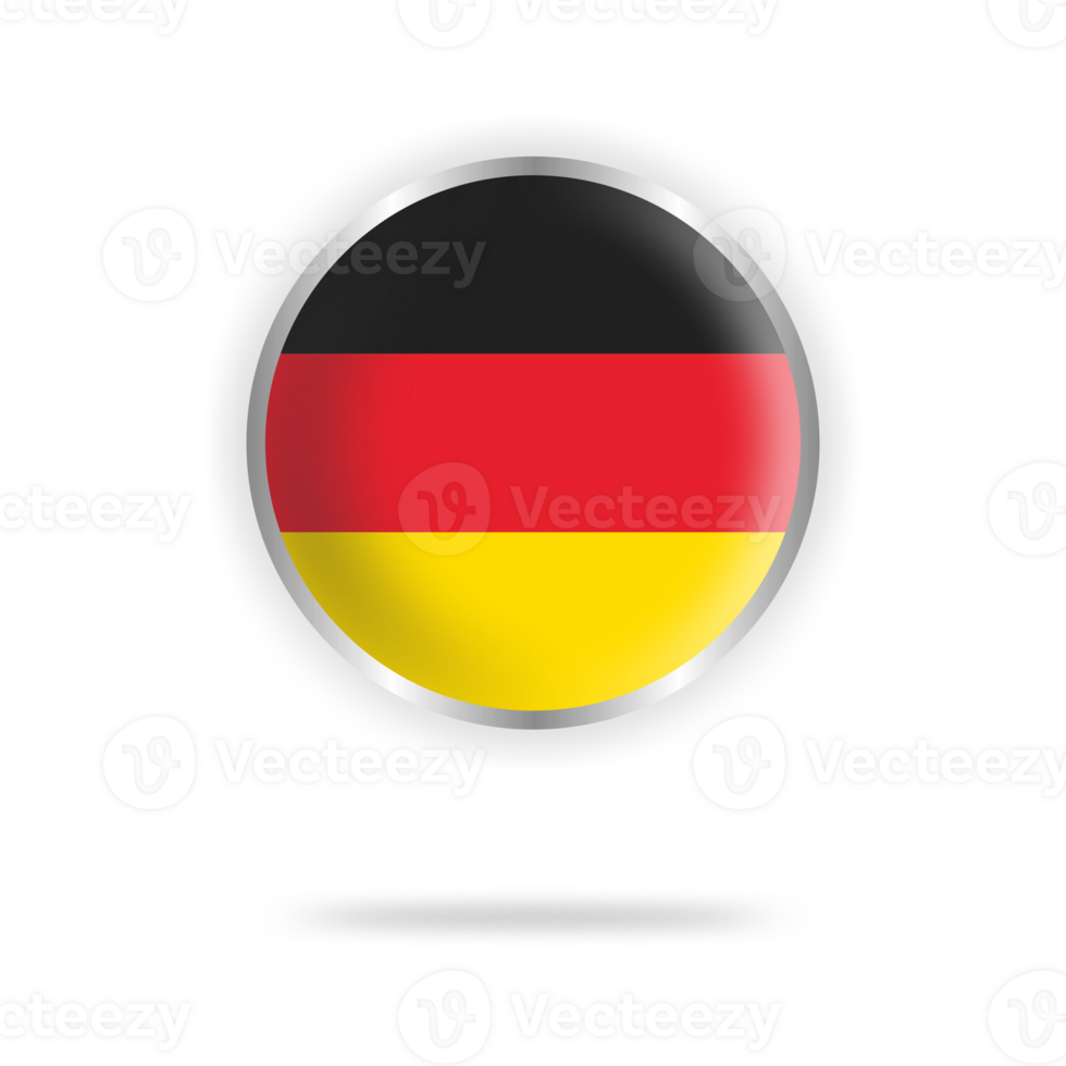 Germany flag circle design with transparent background silver frame png