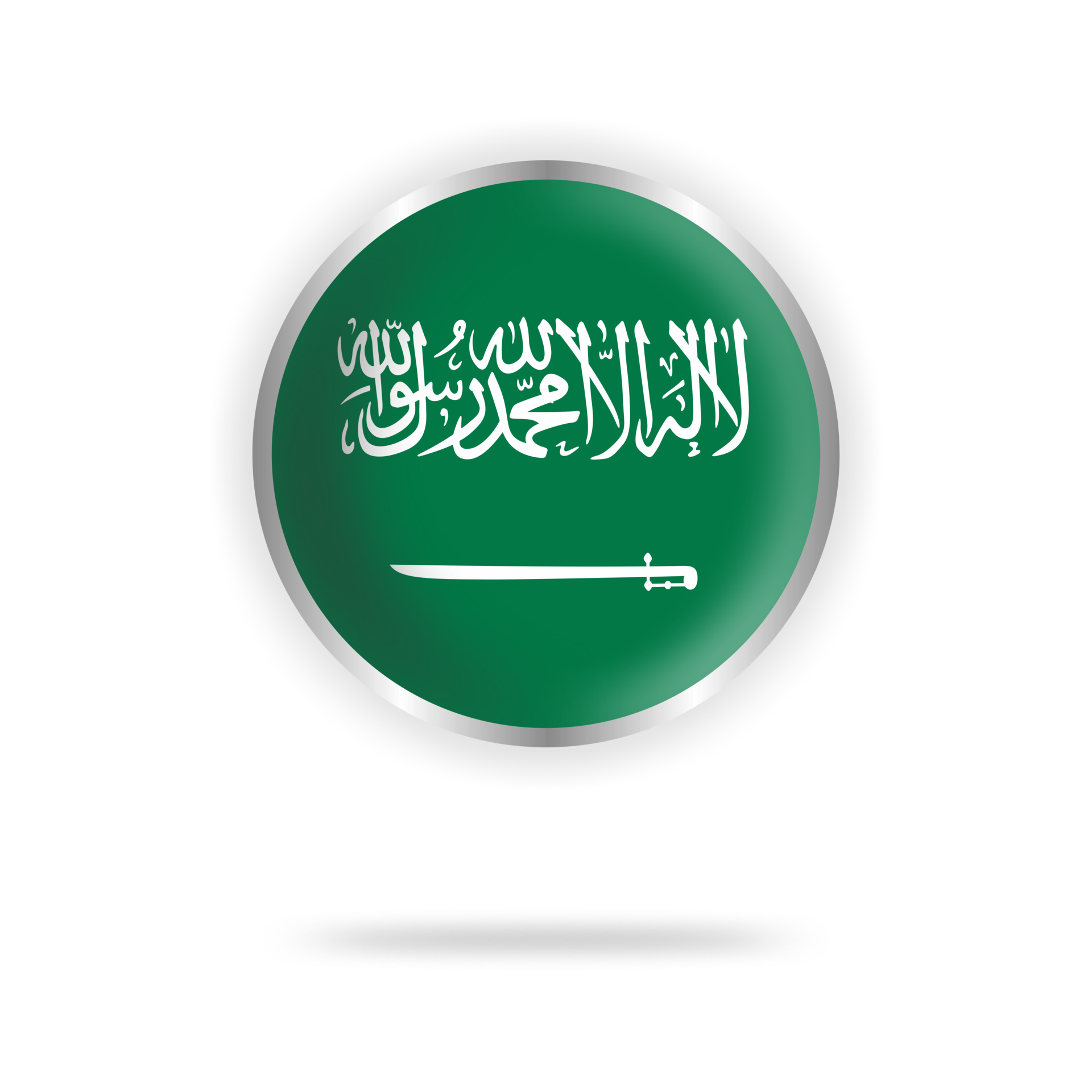 saudi arabia flag circle design with transparent background silver ...