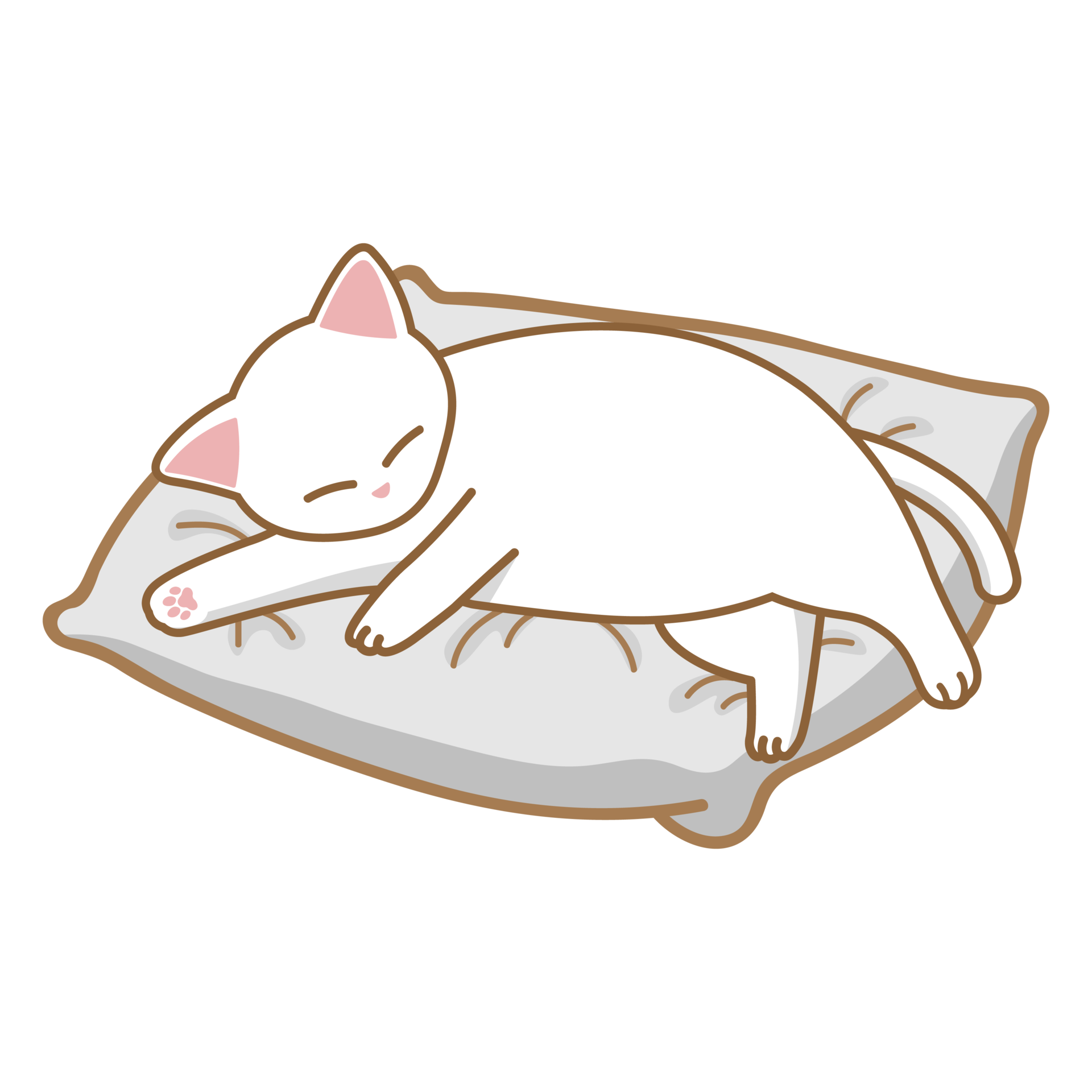 Cartoon cat sleeping on mattress 26911286 PNG