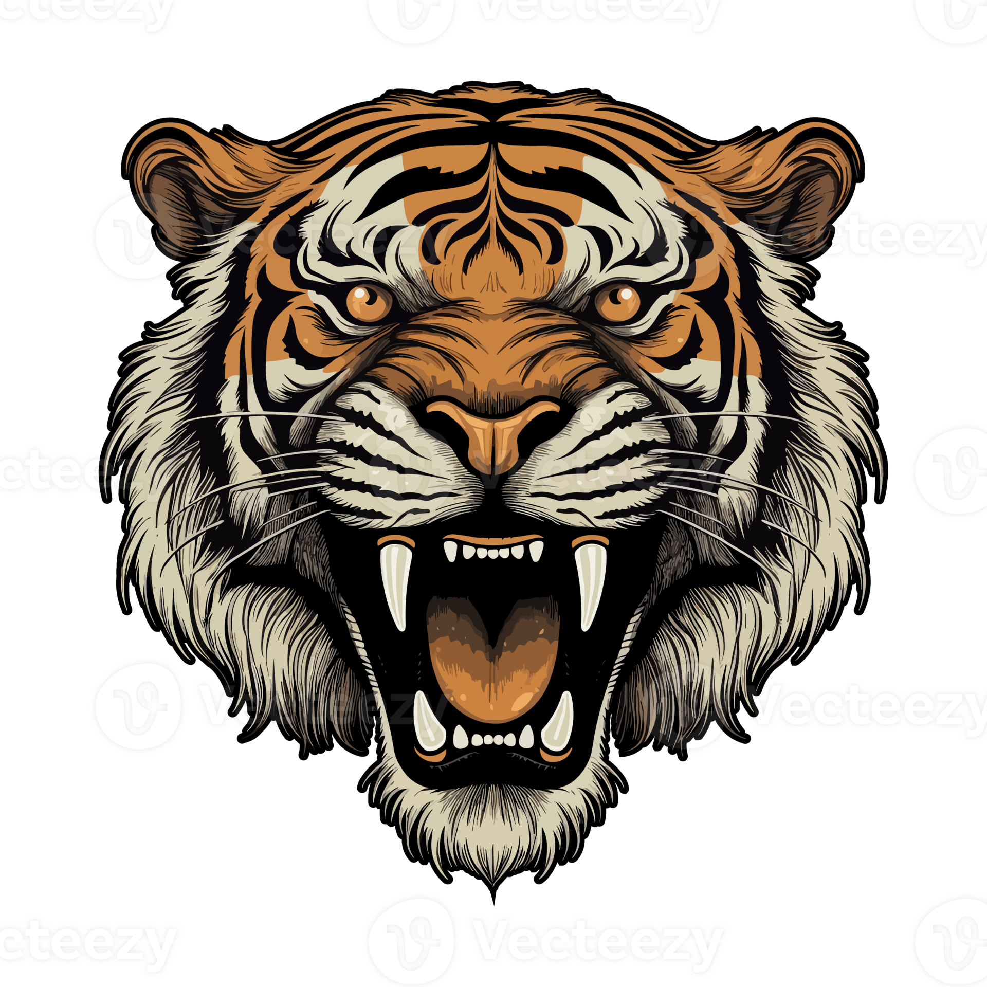 Angry Tiger Head 26911303 PNG