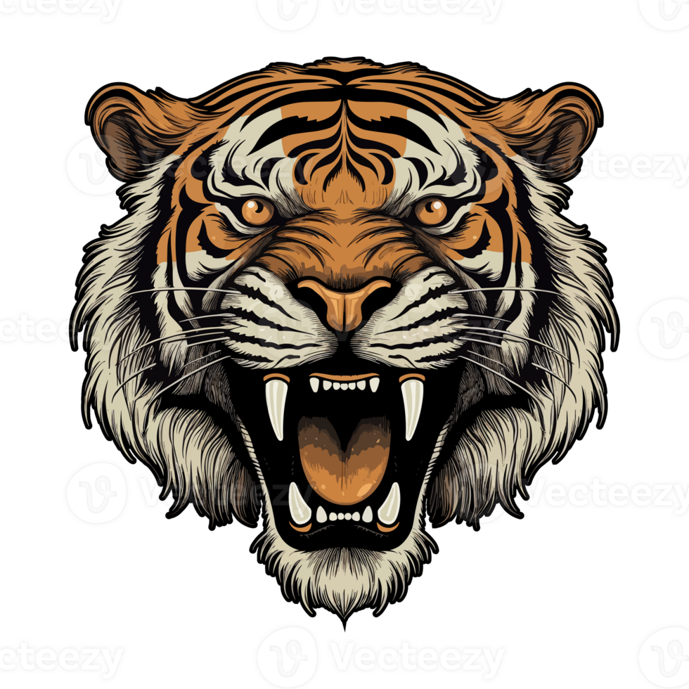 Angry Tiger Head png