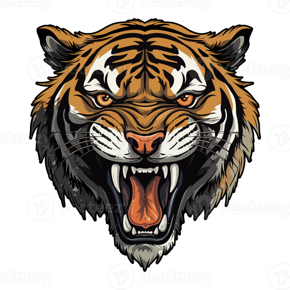 Angry Tiger Head png