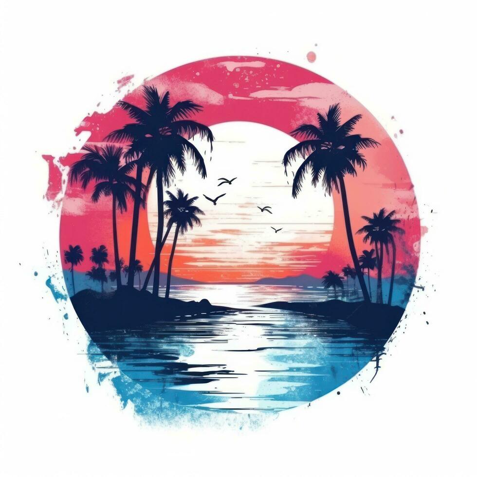 Summer tropical design for T-shirt photo