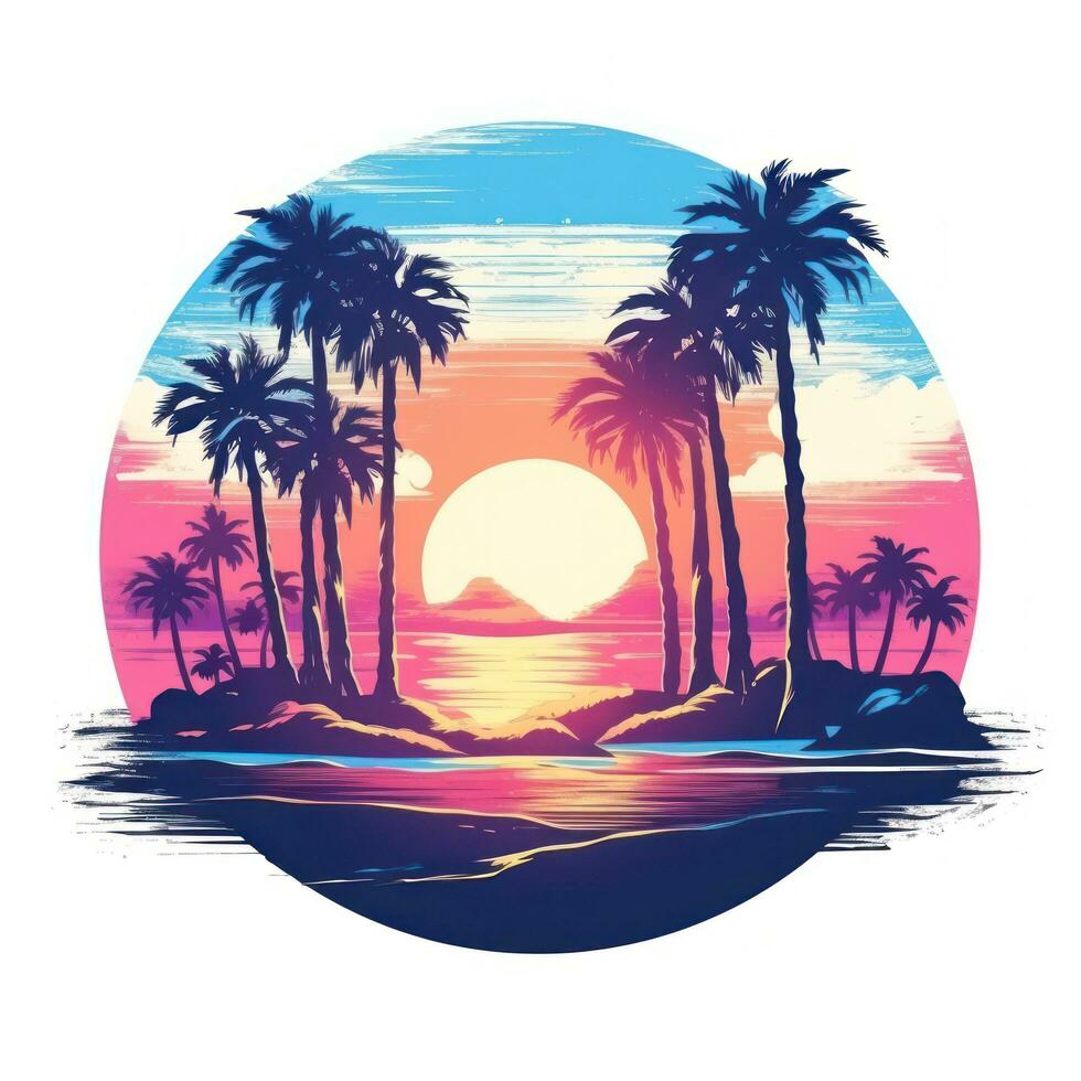 Summer tropical design for T-shirt photo