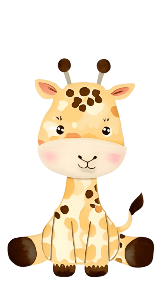 schattige girafbaby png