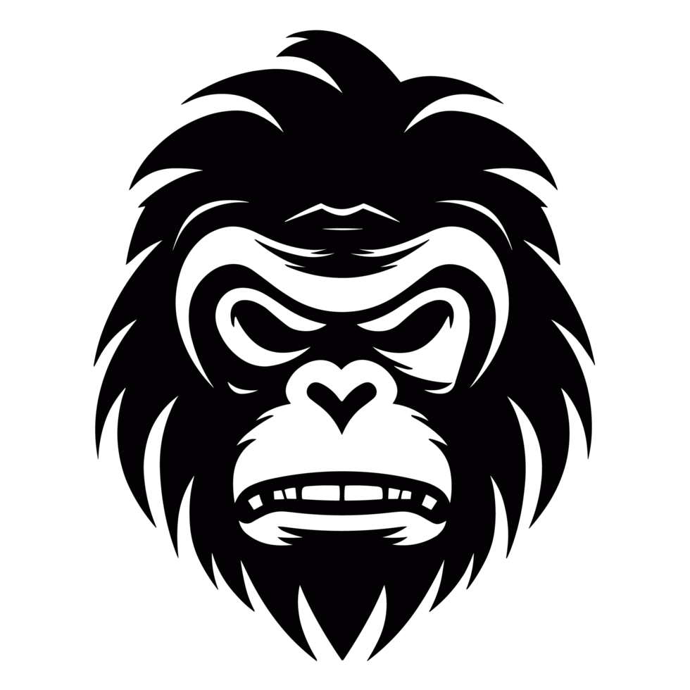 Beautiful Ape Silhouette - png