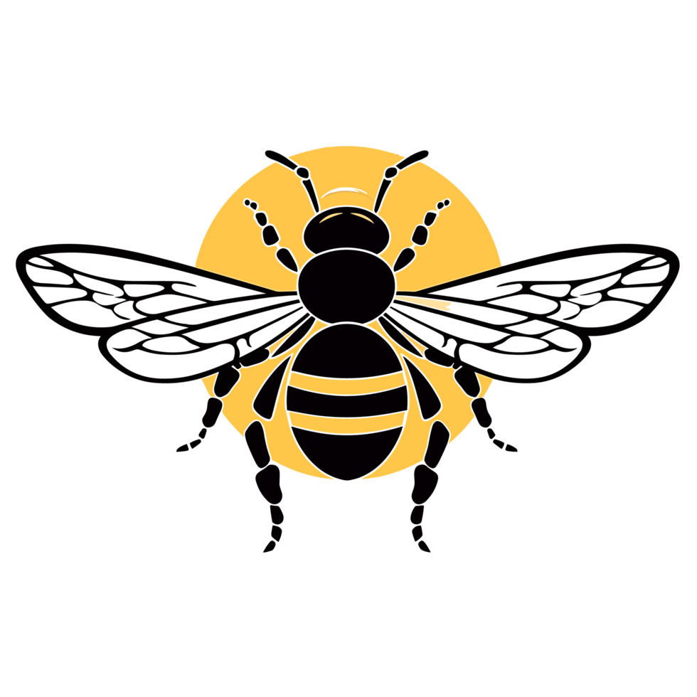 Beautiful Bee Silhouette - Generative Ai png